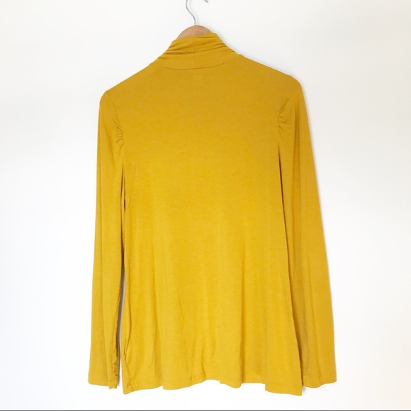 Apt 9 Mustard Yellow Mock Neck Long Sleeve Top - L - Picture 2 of 3